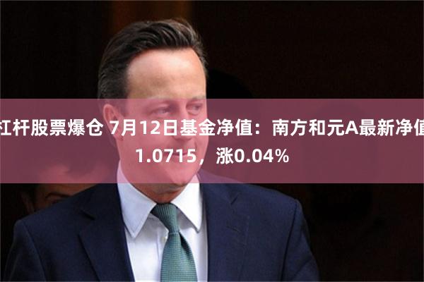 杠杆股票爆仓 7月12日基金净值：南方和元A最新净值1.0715，涨0.04%