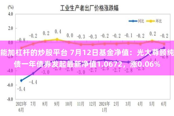 能加杠杆的炒股平台 7月12日基金净值：光大尊颐纯债一年债券发起最新净值1.0672，涨0.06%