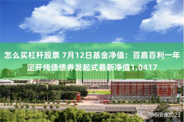 怎么买杠杆股票 7月12日基金净值：百嘉百利一年定开纯债债券发起式最新净值1.0417