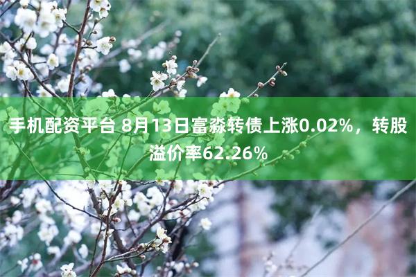 手机配资平台 8月13日富淼转债上涨0.02%，转股溢价率62.26%