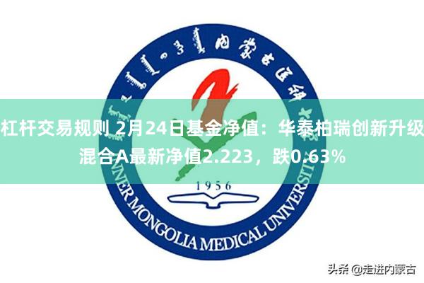 杠杆交易规则 2月24日基金净值：华泰柏瑞创新升级混合A最新净值2.223，跌0.63%