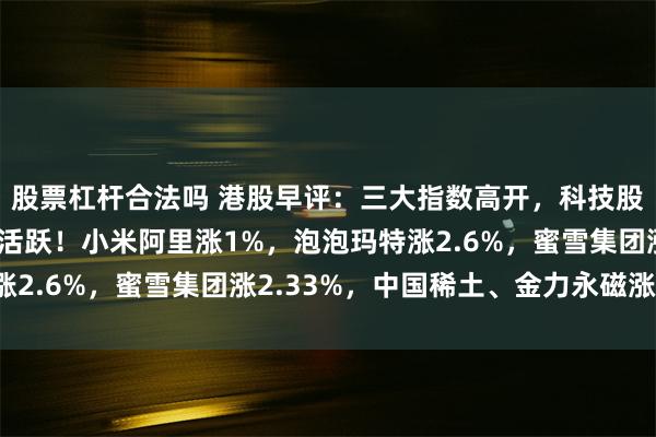 股票杠杆合法吗 港股早评：三大指数高开，科技股普涨，新消费概念股活跃！小米阿里涨1%，泡泡玛特涨2.6%，蜜雪集团涨2.33%，中国稀土、金力永磁涨7%